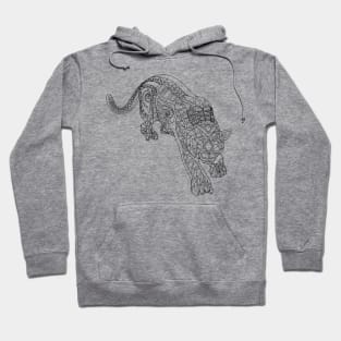 Wild cougar cat in pattern ecopop Hoodie